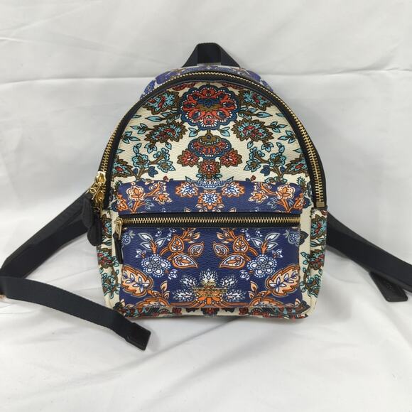 Coach Charlie Mini Backpack in Multi-color Forest Floral mix coated canvas - Picture 1 of 9